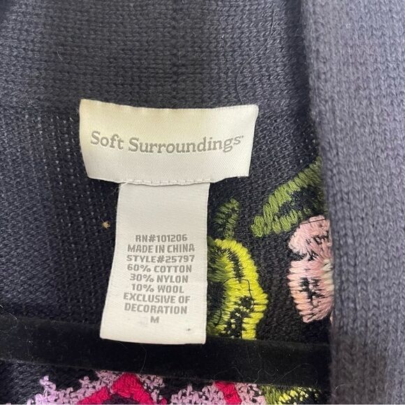 Soft Surroundings La Vie En Rose Embroidered Cardigan M - Picture 3 of 5
